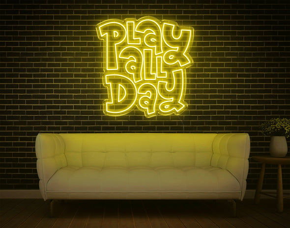 Play All Day LED Neon Sign