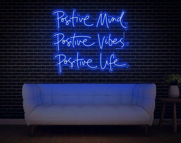 Positive Mind. Vibes. Life LED Neon Sign
