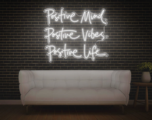 Positive Mind. Vibes. Life LED Neon Sign