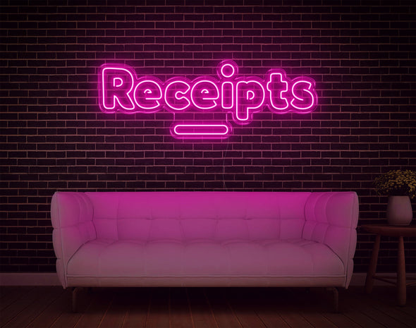 Receipts LED Neon Sign