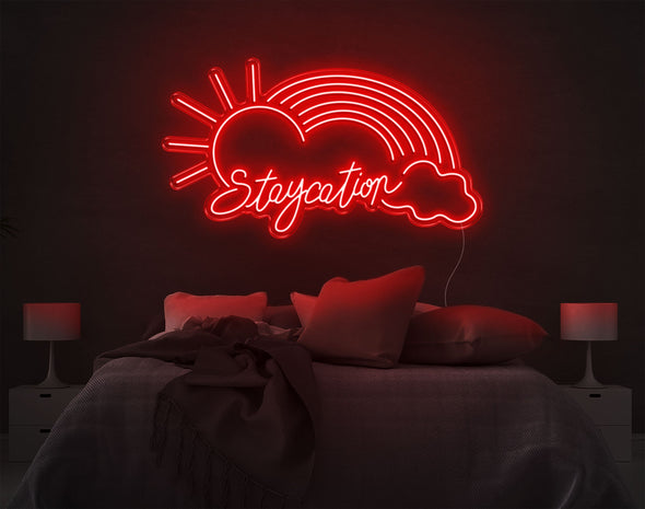 Staycation Rainbow LED Neon Sign