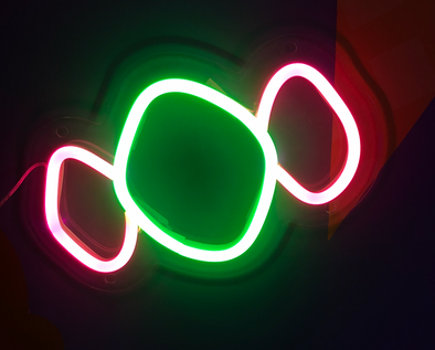 Green and light pink lolly LED neon sign