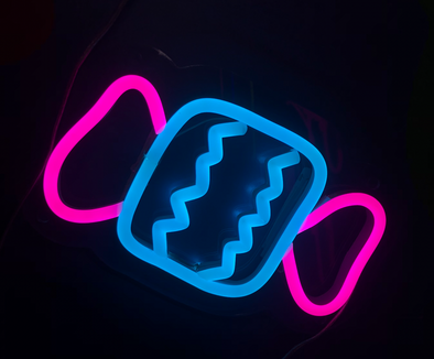 Ice Blue and Hot Pink lolly LED neon sign
