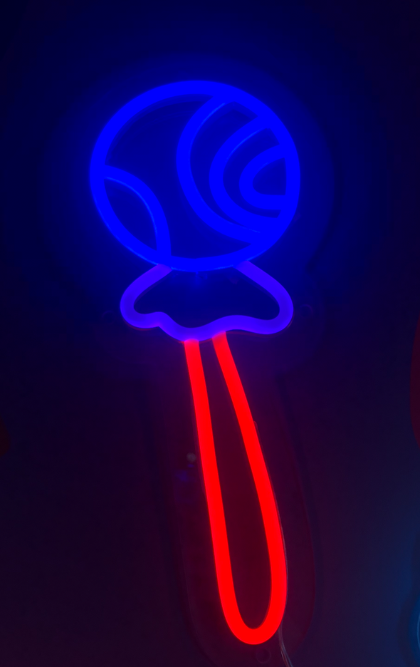 Blue Lollypop LED neon sign