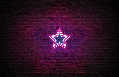 Triple Star LED neon sign