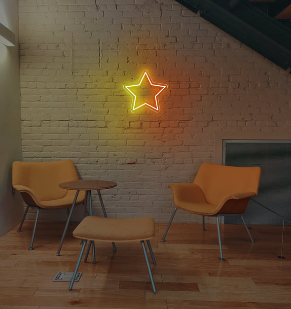 Duo Coloured Stars LED neon sign