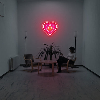 Triple Heart LED Neon Sign