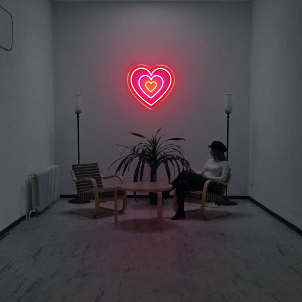 Triple Heart LED Neon Sign