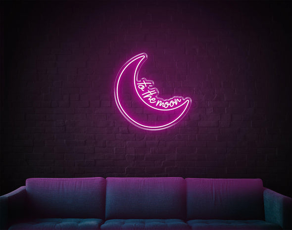 To The Moon LED neon sign