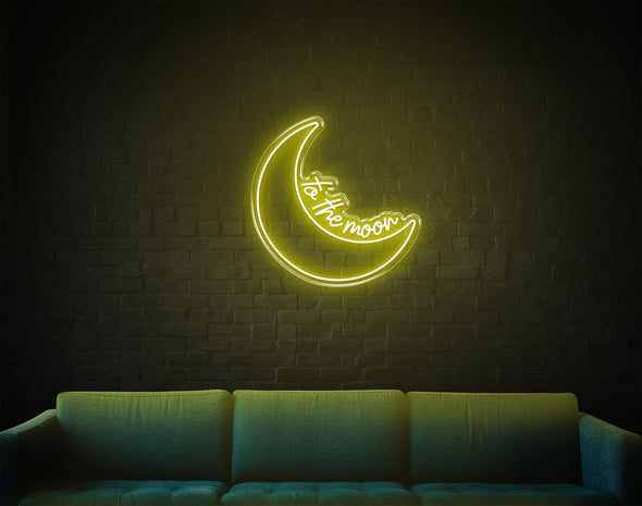 To The Moon LED neon sign